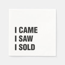 Real Estate White Standard Cocktail Paper Napkins