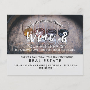 real estate wine referrals Announcement Flyer