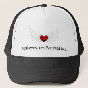 real eyes realise real lies trucker hat