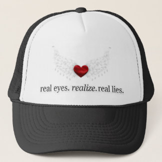 real eyes realise real lies trucker hat