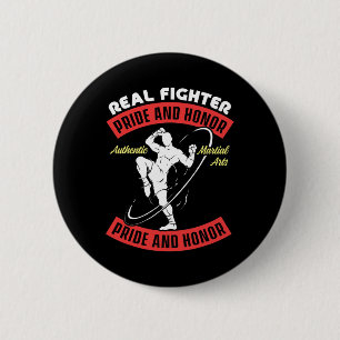 Real Fighter Muay Thai Mma Fight Authentic Martial 6 Cm Round Badge