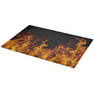 Real fire flame designer cutting board