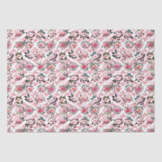 Real Floral Pink Filigree Tissue Paper