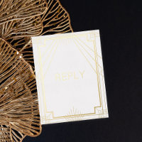 Real Foil Art Deco Geometric Meal RSVP 