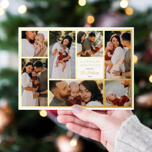 Real Foil Boho Christmas 7 Photo Collage Holiday