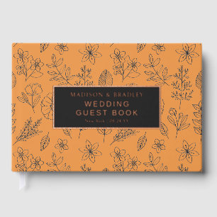 Real Foil Botanical Floral Wedding Guest Book