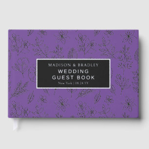 Real Foil Botanical Floral Wedding Guest Book