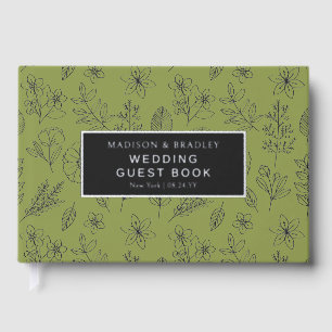 Real Foil Botanical Floral Wedding Guest Book