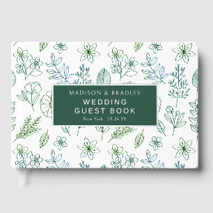 Real Foil Botanical Floral Wedding Guest Book