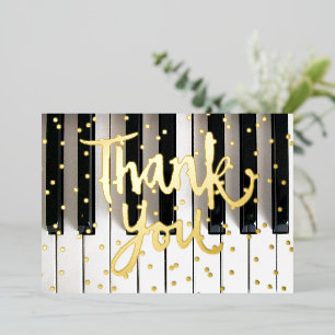 real foil details music thank you card