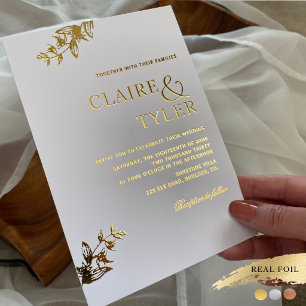 Real Foil Elegant and Simple Typography Wedding
