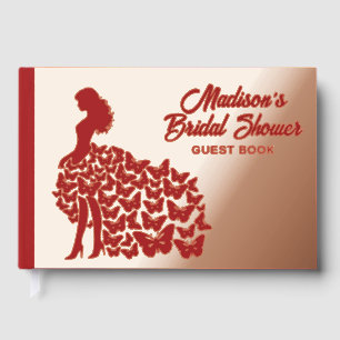 Real Foil Elegant Bride Bridal Shower Rose Gold Guest Book