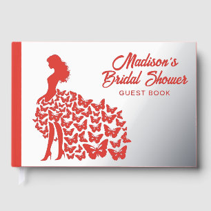Real Foil Elegant Bride Bridal Shower Silver Guest Book