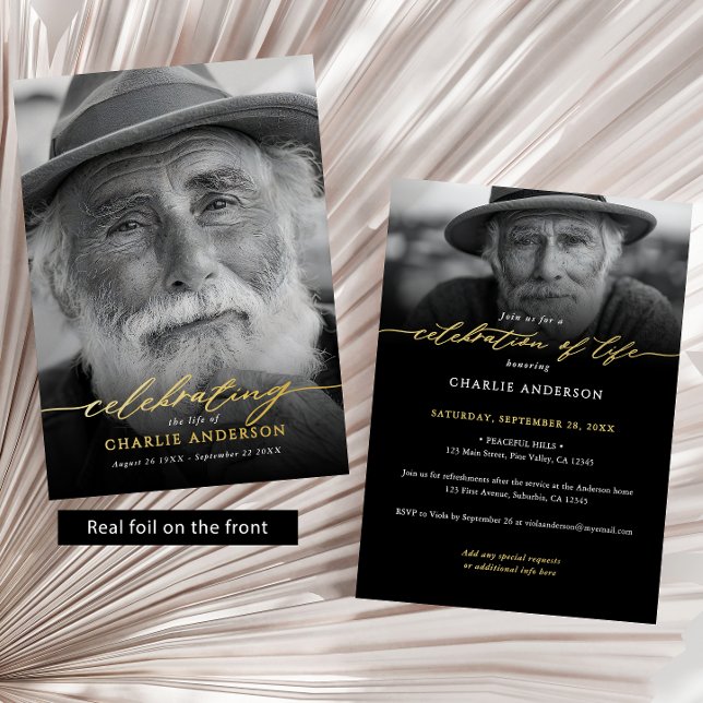 Real Foil Elegant Celebration of Life 2-Photo (Creator Uploaded)