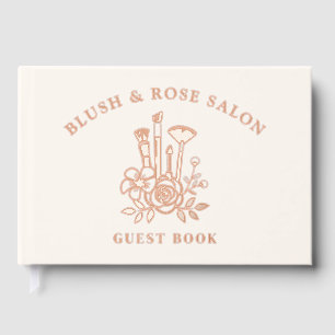 Real Foil Elegant Floral Black Makeup Business Guest Book