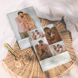 Real Foil   Elegant Handwritten 5 Photos Wedding