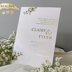 Real Foil Formal and Elegant Typography Wedding