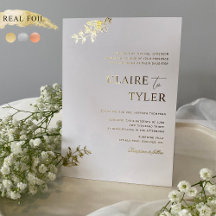 Real Foil Formal and Romantic Typography Wedding