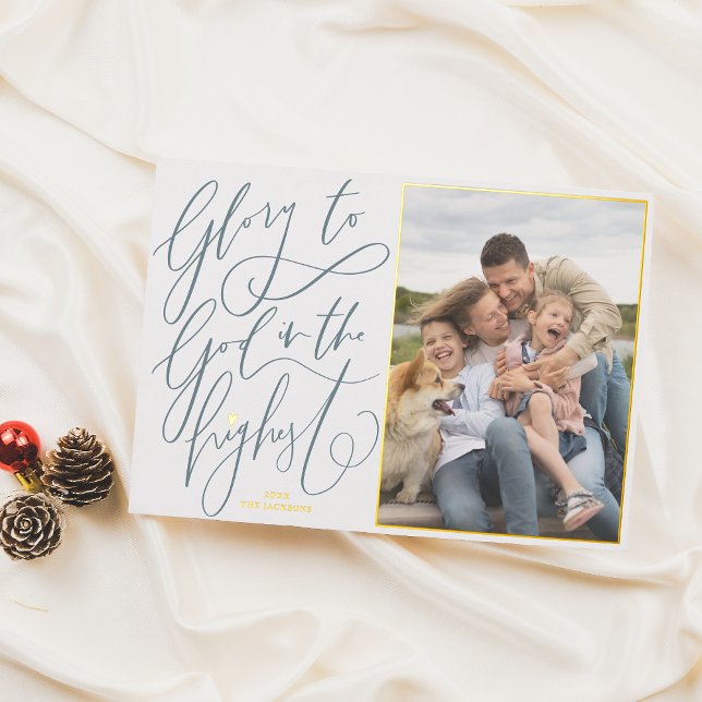 Real Foil Glory To God Christmas Holiday Photo (Creator Uploaded)