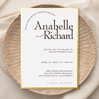 real foil gold luxury simple classic wedding 