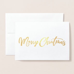 Real Foil Gold Merry Christmas Christmas Card
