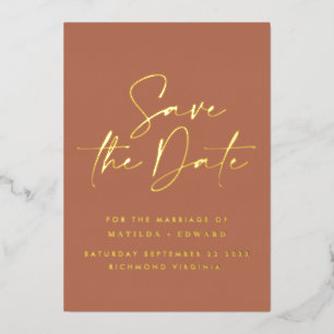 real foil handwritten typography wedding  foil inv