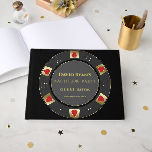 Real Foil Luxury Poker Chip Casino Bachelor Party Guest Book