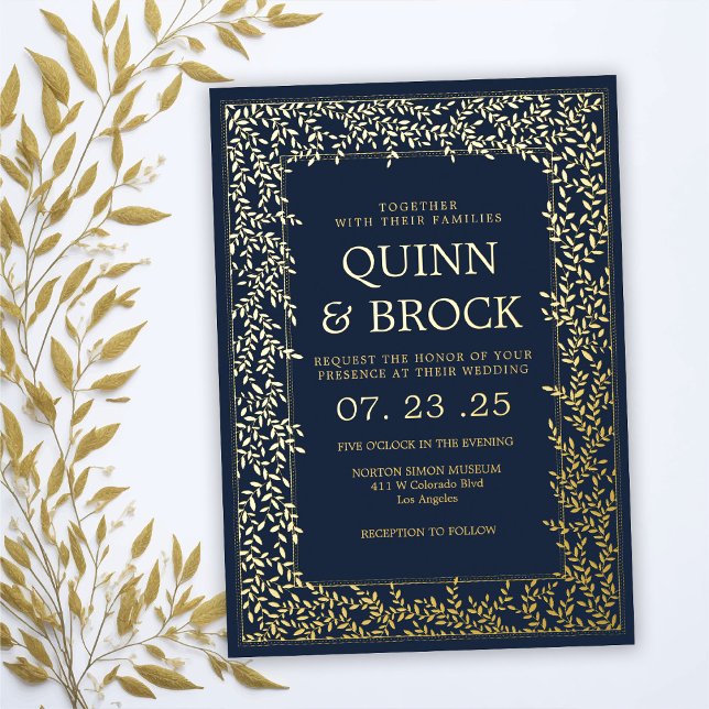 Real Foil Minimal Leaf Gold Foliage Wedding (Creator Uploaded)