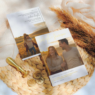 Real Foil Modern Script Typography 2 Photo Wedding