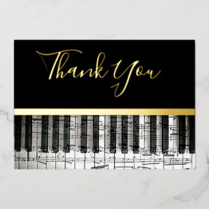 real foil  music thank you card