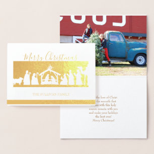 Real Foil Nativity Christmas Card