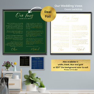 Real Foil Our WEDDING VOWS Newlyweds Mr Mrs Foil P Foil Prints