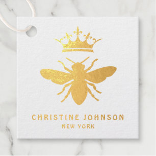 real foil Queen Bee design Favour Tags