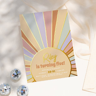 Real Foil Retro Sun Groovy Girl Birthday Party