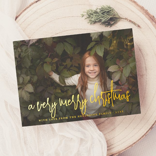Real Foil Script & Stars Christmas Holiday Photo (Creator Uploaded)