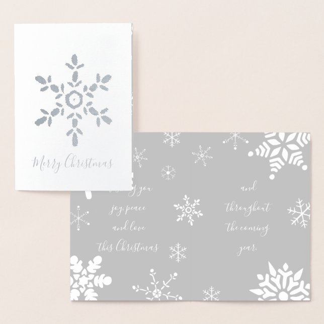 Real Foil Silver Snowflake Card (Display)