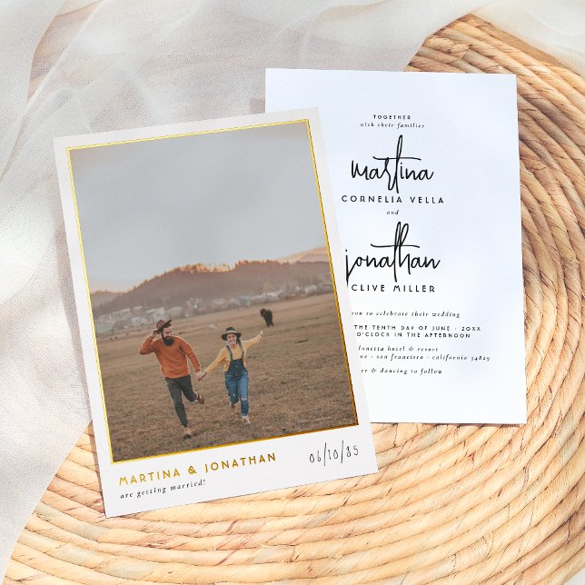 Real Foil Simple Boho Black & White Photo Wedding (Creator Uploaded)