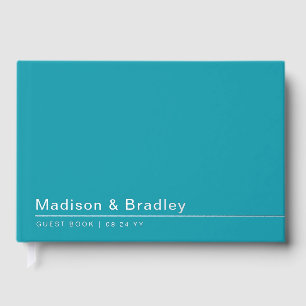 Real Foil Simple Modern Silver Script Wedding Gues Guest Book