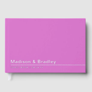 Real Foil Simple Modern Silver Script Wedding Gues Guest Book