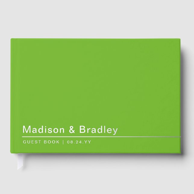 Real Foil Simple Modern Silver Script Wedding Guest Book (Front)