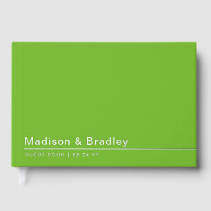 Real Foil Simple Modern Silver Script Wedding Guest Book