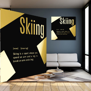 Real Foil SKIING Definition FUNNY Ski Word Art Prints