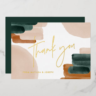 real foil terracotta baby shower thank you foil holiday card