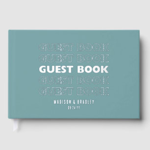 Real Foil Trendy Modern Typography Wedding Guest Book