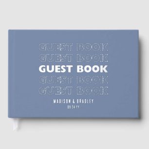 Real Foil Trendy Modern Typography Wedding Guest Book