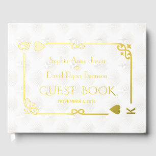 Real Foil White Casino Las Vegas Poker Wedding Guest Book