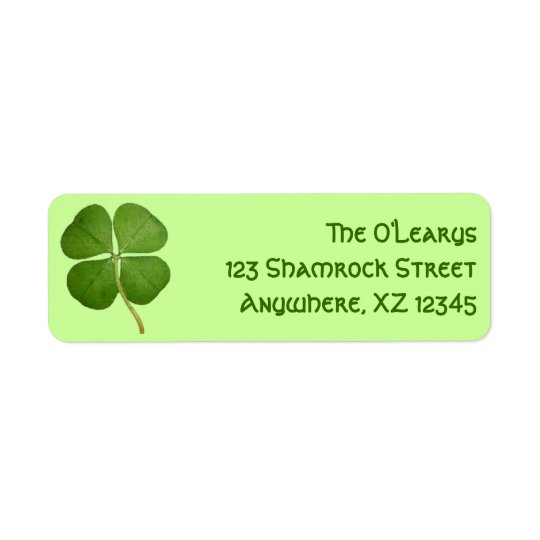 Real Four Leaf Clover Return Address Label
