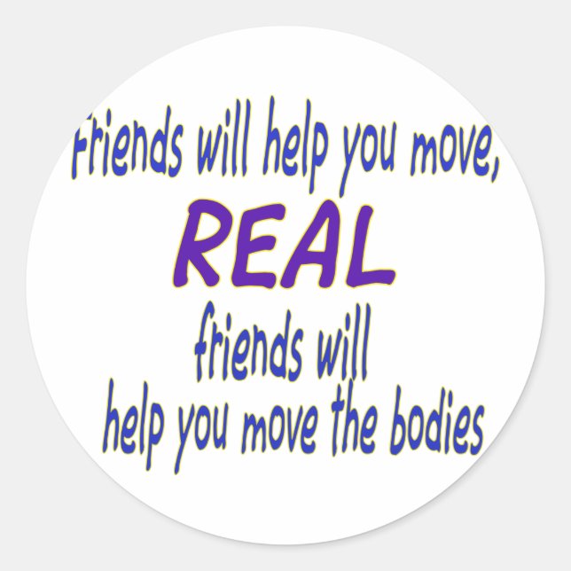Real friends classic round sticker (Front)