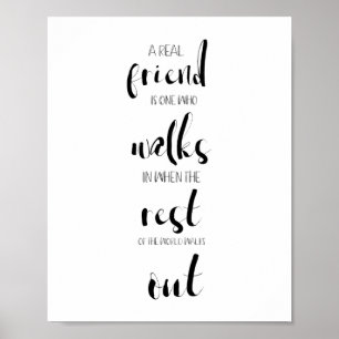 real friendship quote typography inspiring sweet poster