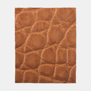 Real genuine tan brown alligator leather texture,  fleece blanket